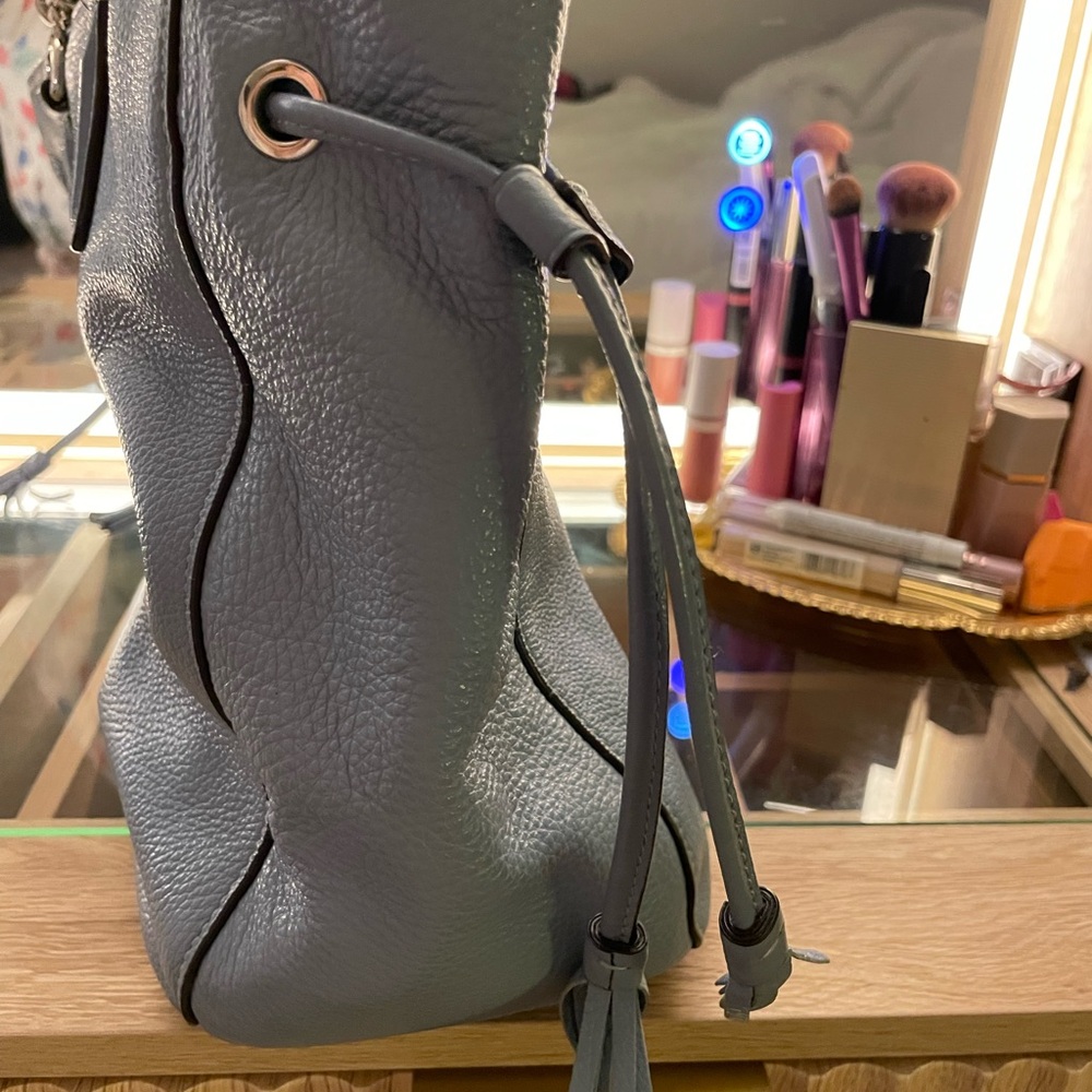 Coach light blue sage pebble Leather Tote Bag silver hardware - Picture 7 of 10